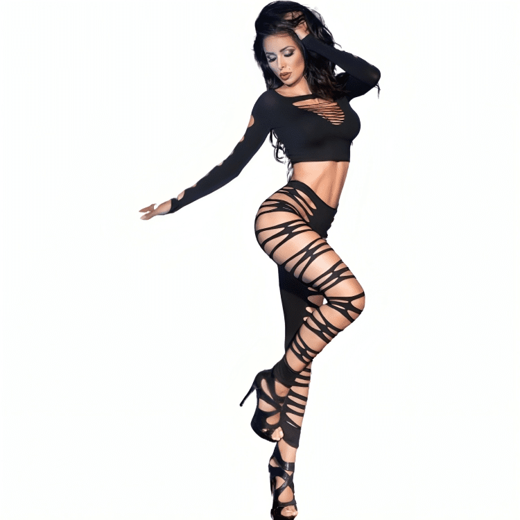 CHILIROSE - CR 3654 TOP & LEGGINS NEGRO S/M