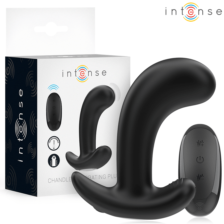INTENSE - CHANDLER PLUG ANAL 10 VIBRACIONES NEGRO CONTROL REMOTO