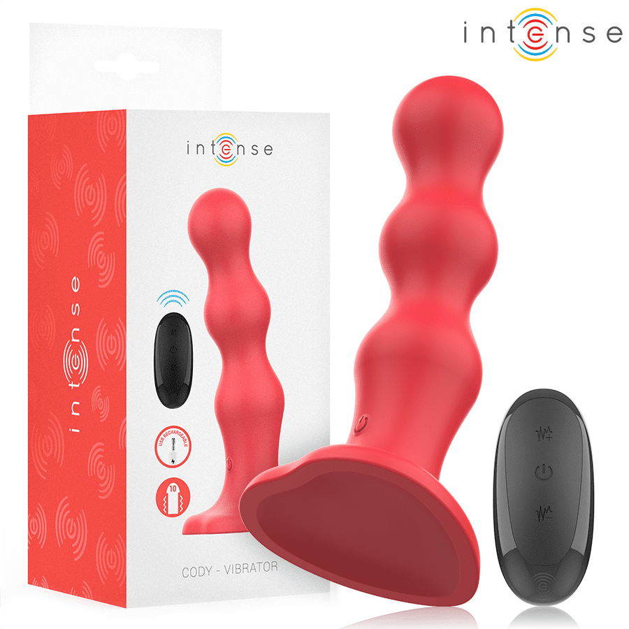 INTENSE - CODY VIBRADOR CON VENTOSA ROJO CONTROL REMOTO