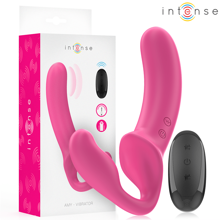 INTENSE - AMY VIBRADOR DOBLE 20 CM ROSA CONTROL REMOTO