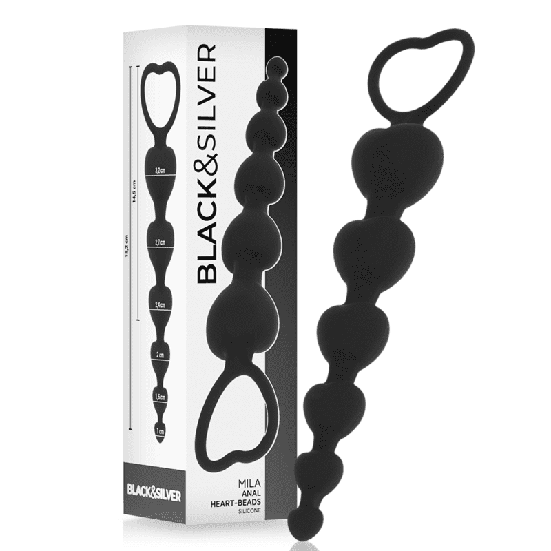 BLACK&SILVER - MILA CADENA ANAL DE CORAZONES 18 CM BLACK&SILVER - MILA CADENA ANAL DE CORAZONES 18 CM
